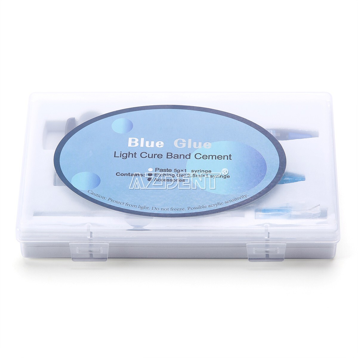 Dental Orthodontic Adhesive Light Cure Blue Glue Adhesive Paste+Etchant Acid Gel