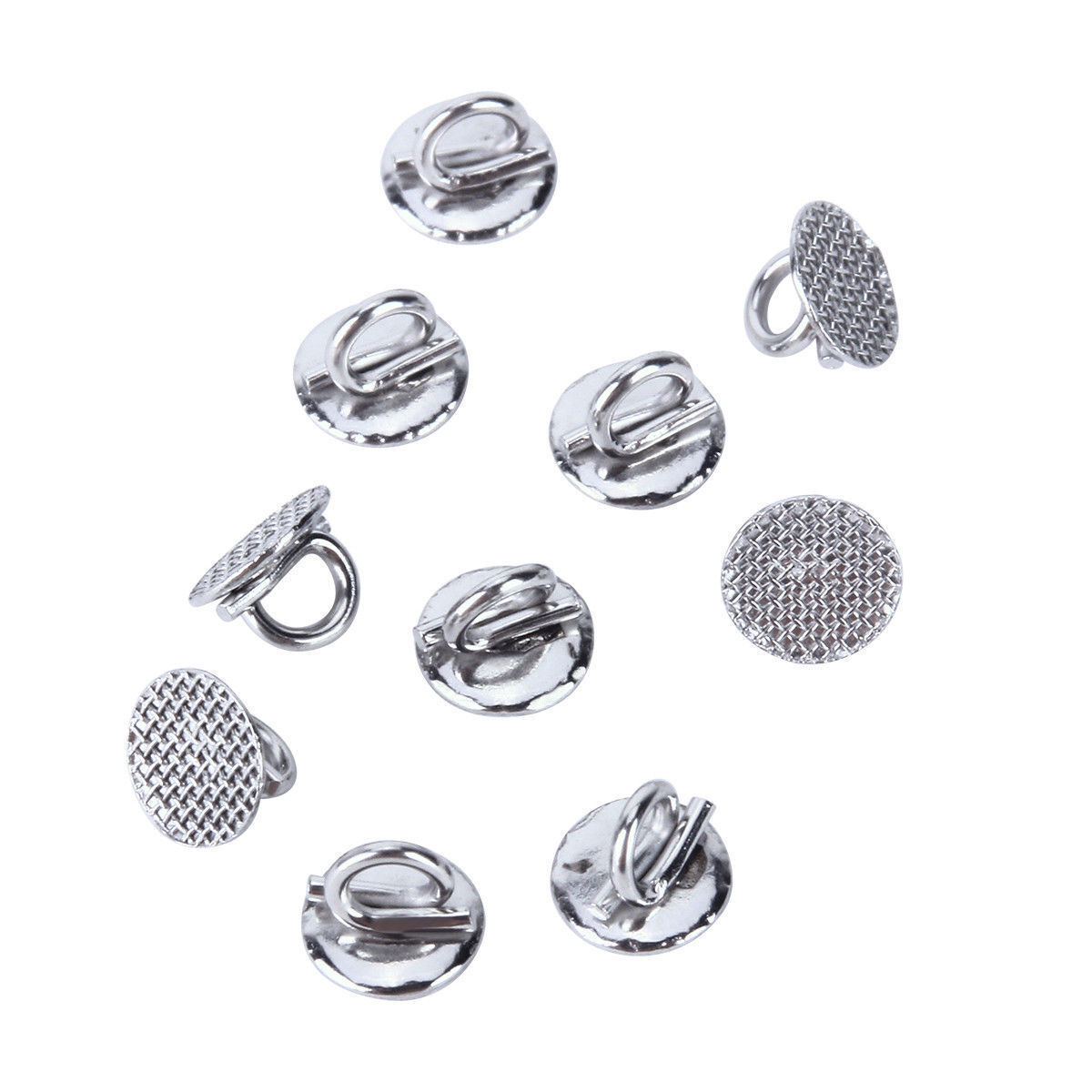 Dental Orthodontic Lingual Button Bondable Round Rectangular Base Mesh With Hook
