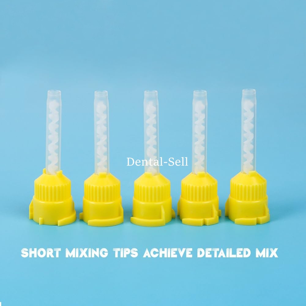 50 Pcs Dental Impression Intraoral Mixing Tips Short 5CM Yellow 1:1 USA