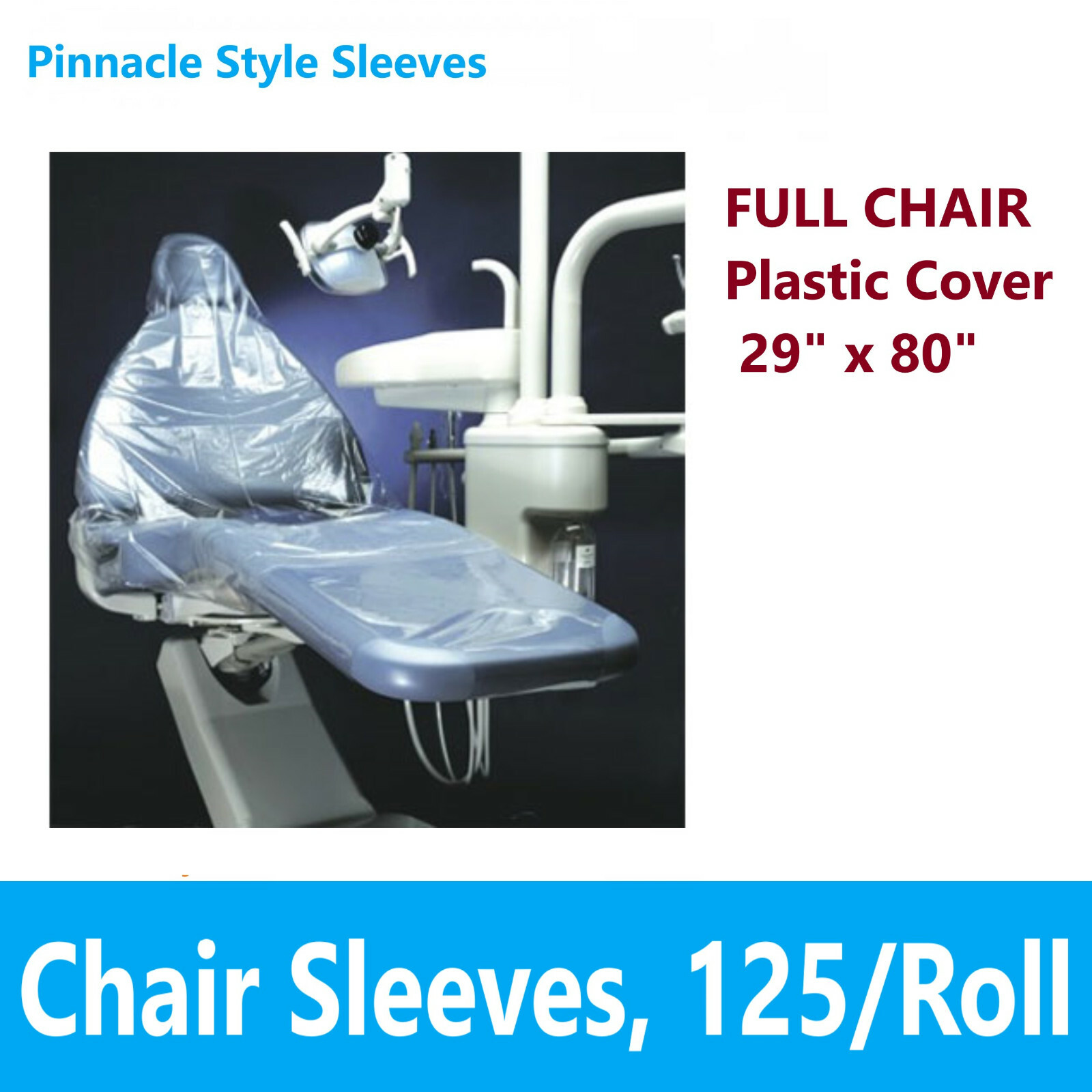 Premium DENTAL FULL Chair Cover Chair Sleeves or HALF Sleeves. Clear, 125 PCS
