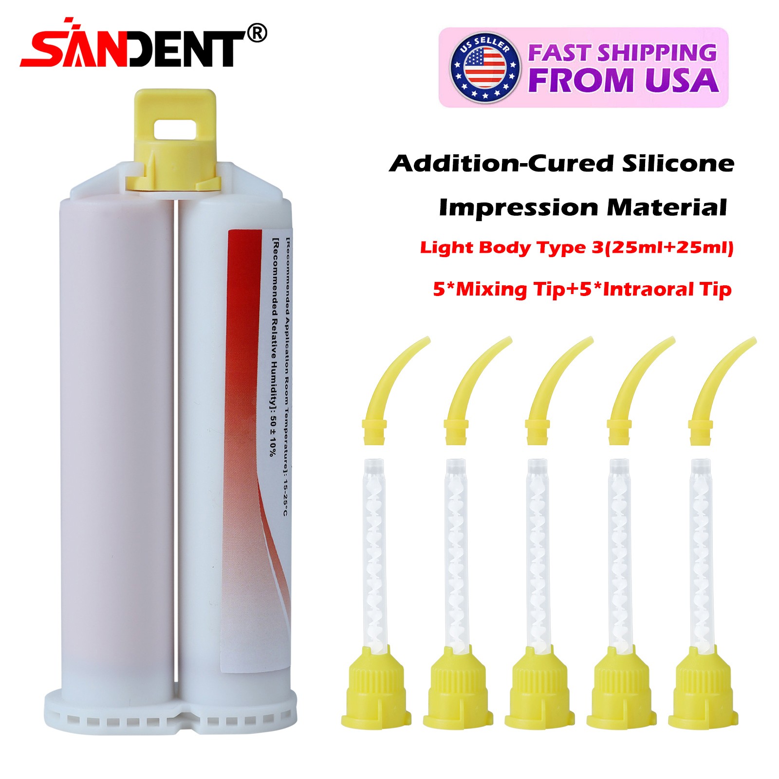 REGULAR SET Light Body Dental Impression Material VPS 50ml 5 Tips