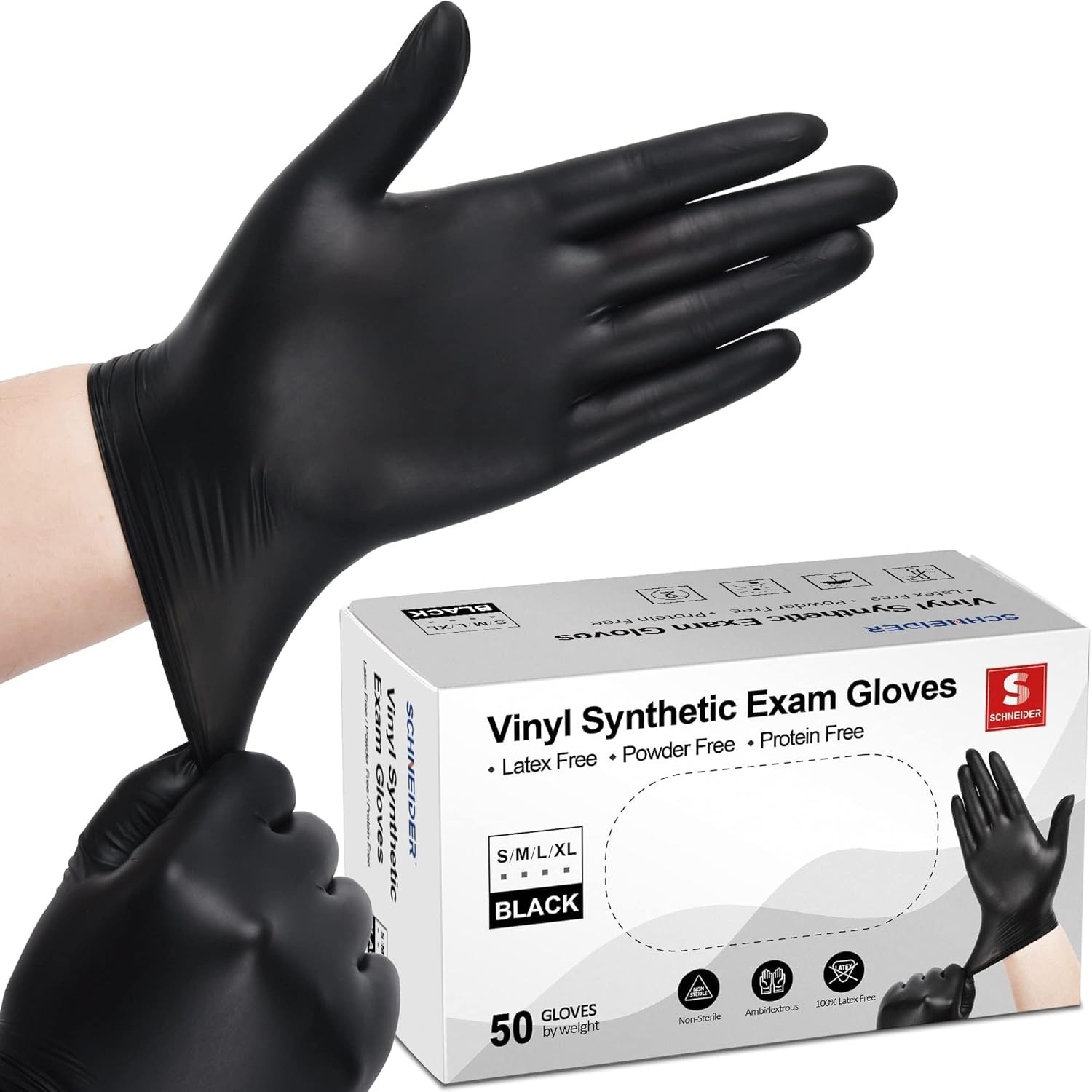 Vinyl 4 Mil Disposable Exam Gloves – Medium, Latex-Free, 50 Count Pack