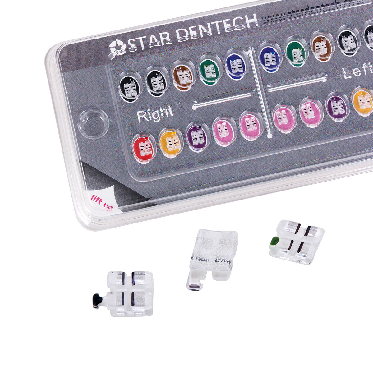 ABSOLUTE Dental Orthodontic Sapphire Ceramic Brackets Braces MBT.022 Hooks 345