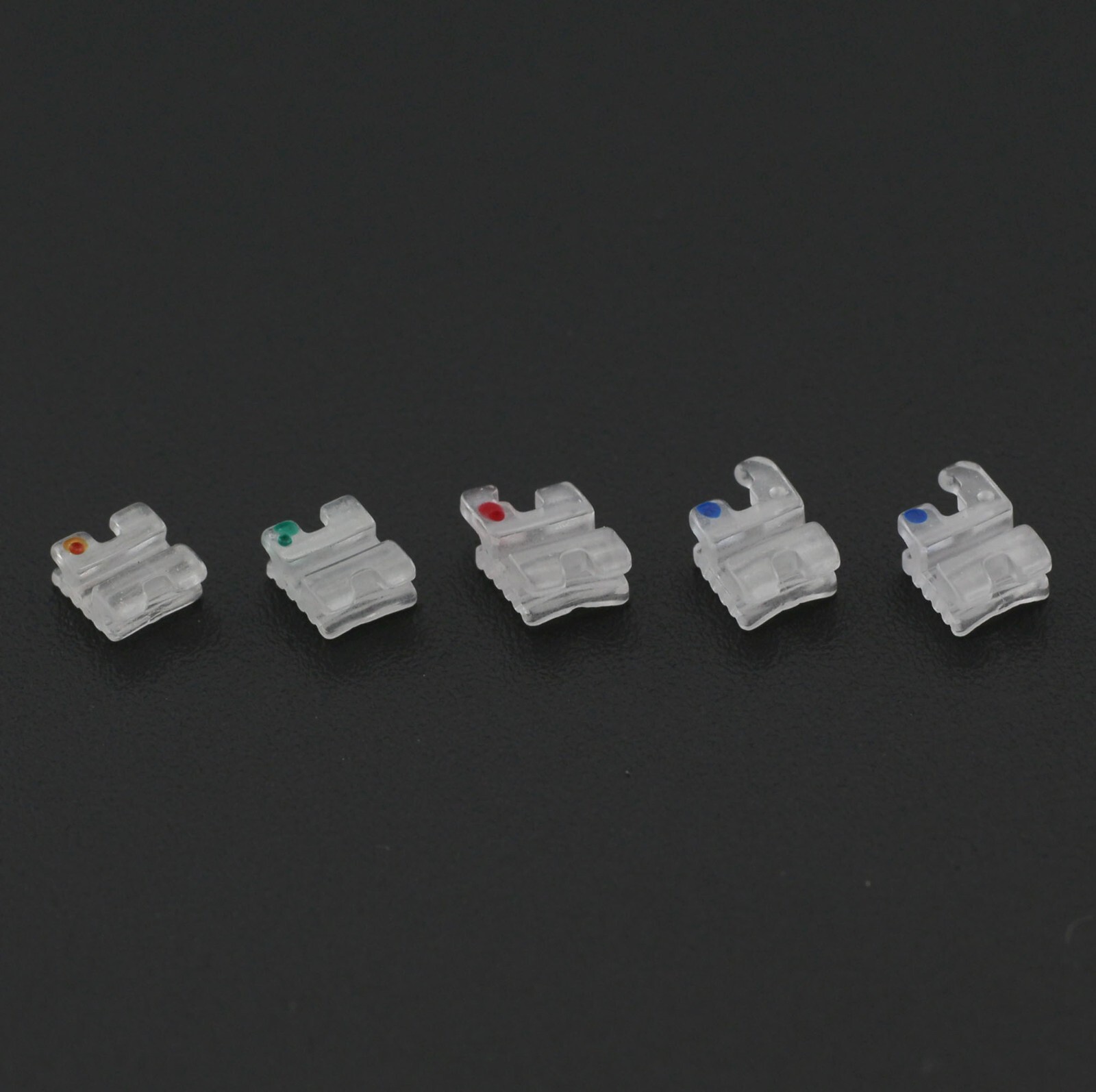 Dental Orthodontic Ceramic Brackets Braces Sapphire Roth MBT 022 345 Hooks 5-5