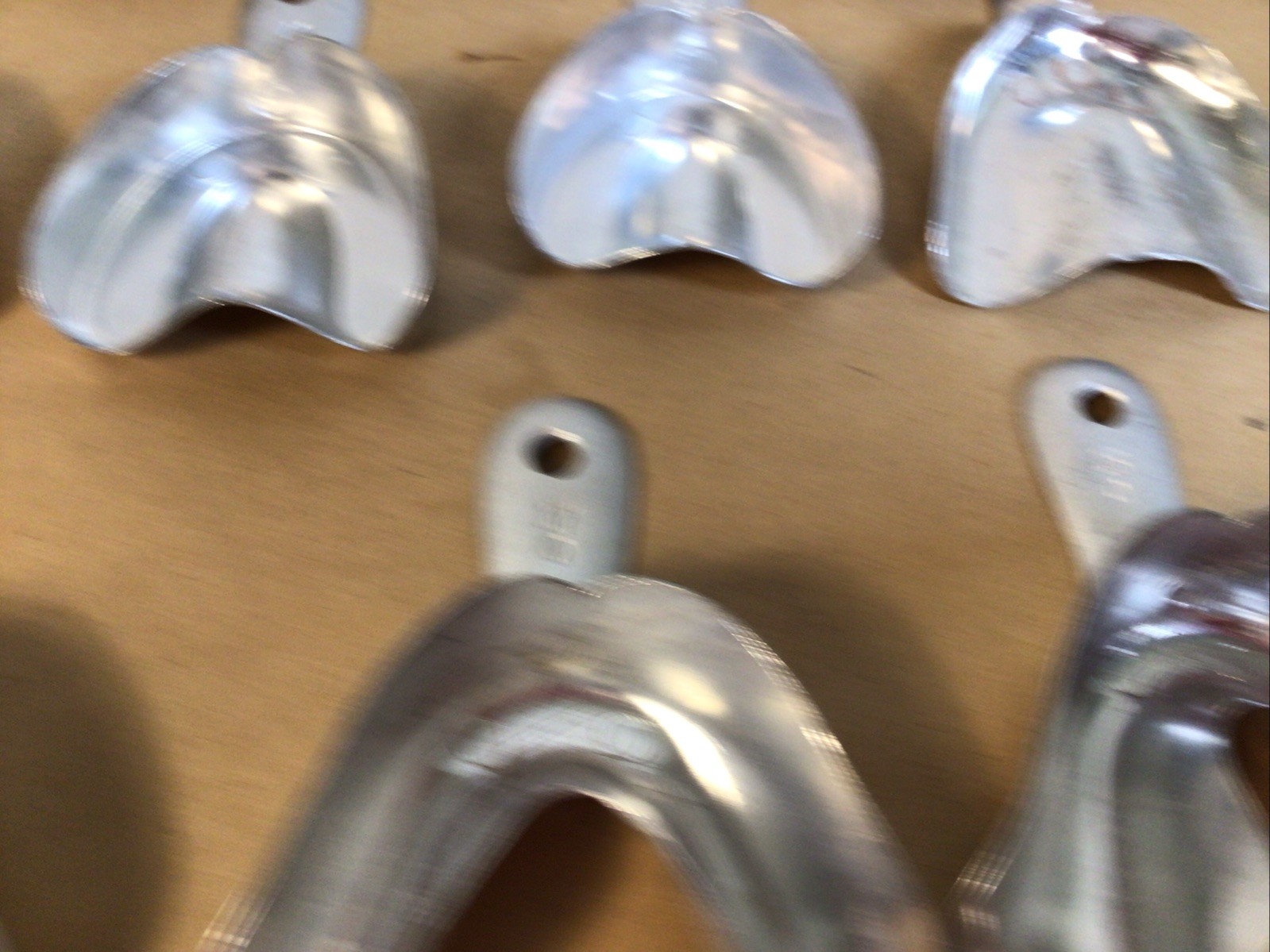 Vintage Metal Dental Impression Trays Molds Lot of 17 W/ TRUBYTE Occlusal Plate