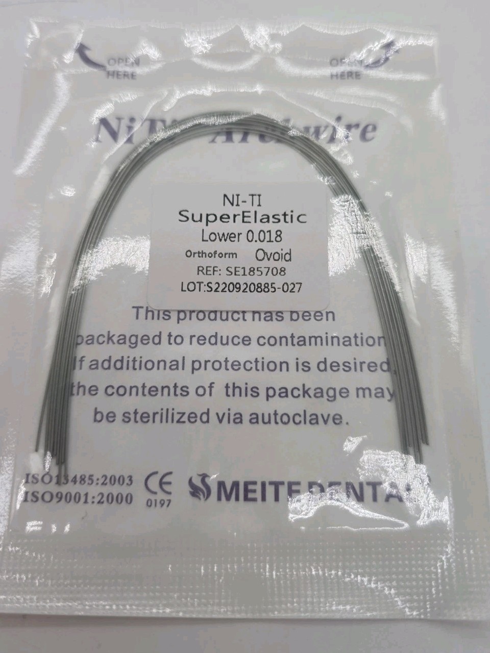 Ni-ti Arch Wire Braces Super Elastic Lower 20pk .018 & Upper 20pk .018 Ovoid New