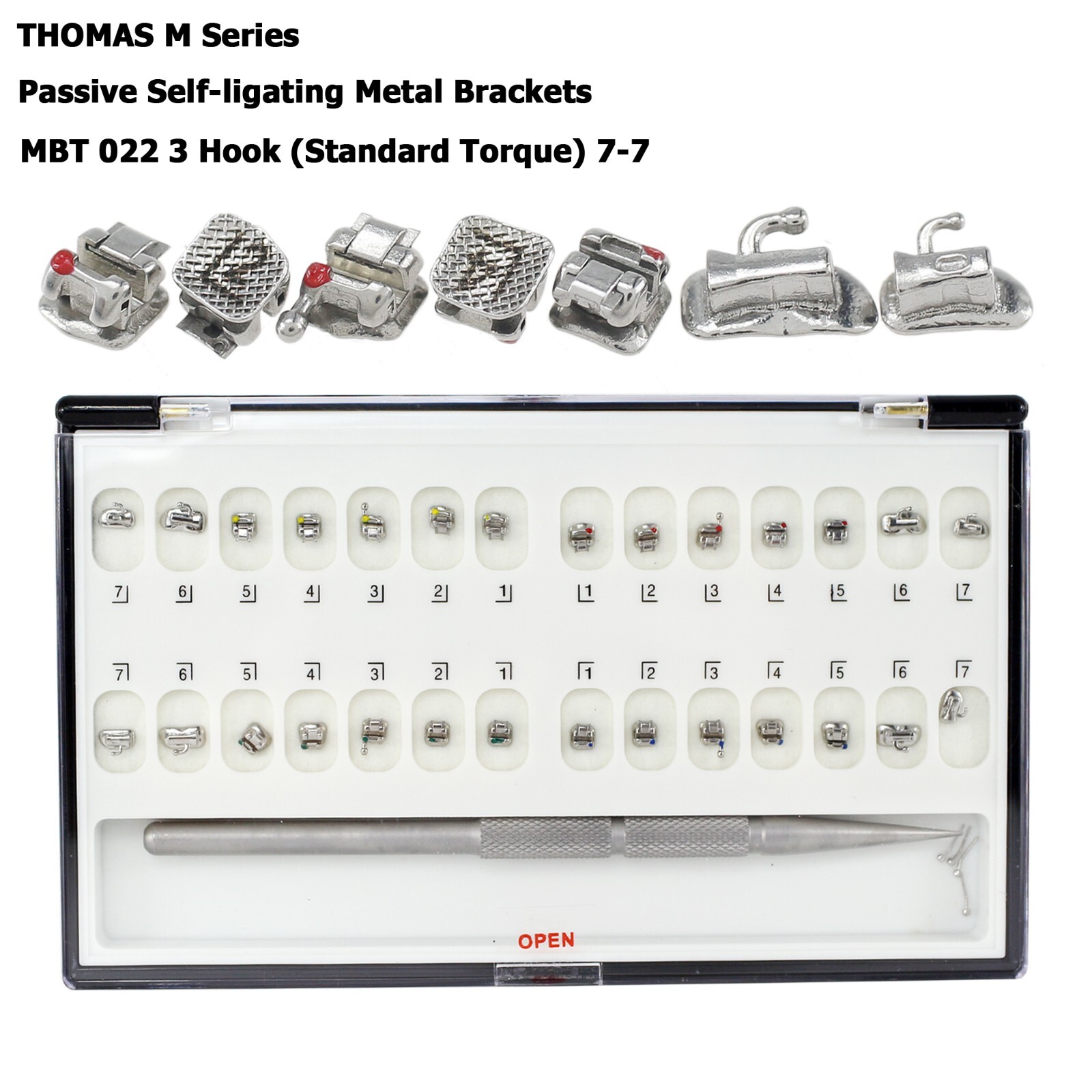Dental Orthodontic Brackets Self Ligating Braces Metal Ceramic Roth MBT 022 345