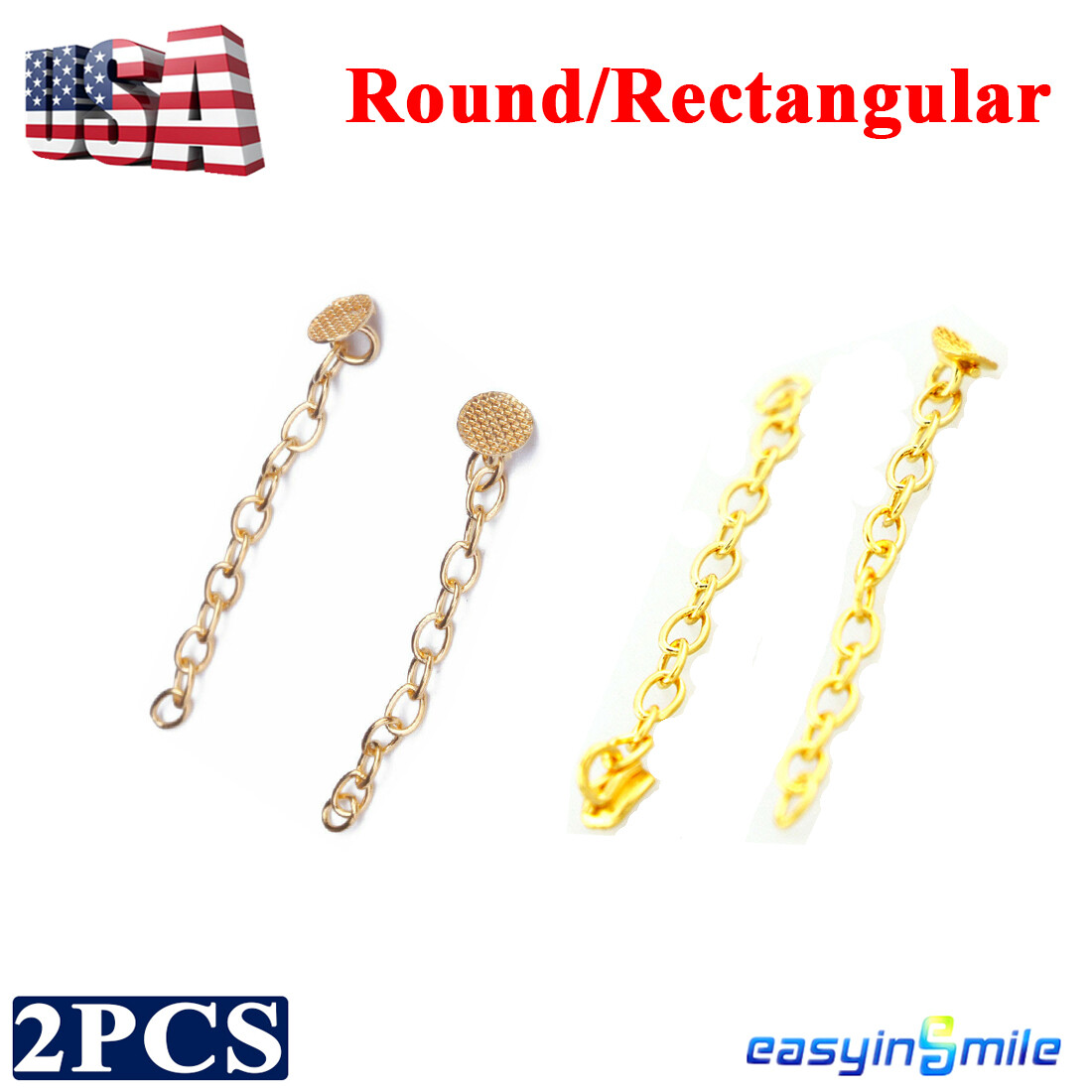 Dental Orthodontic Traction Chain Lingual Button Round Rectangle Mesh Base 10Pcs