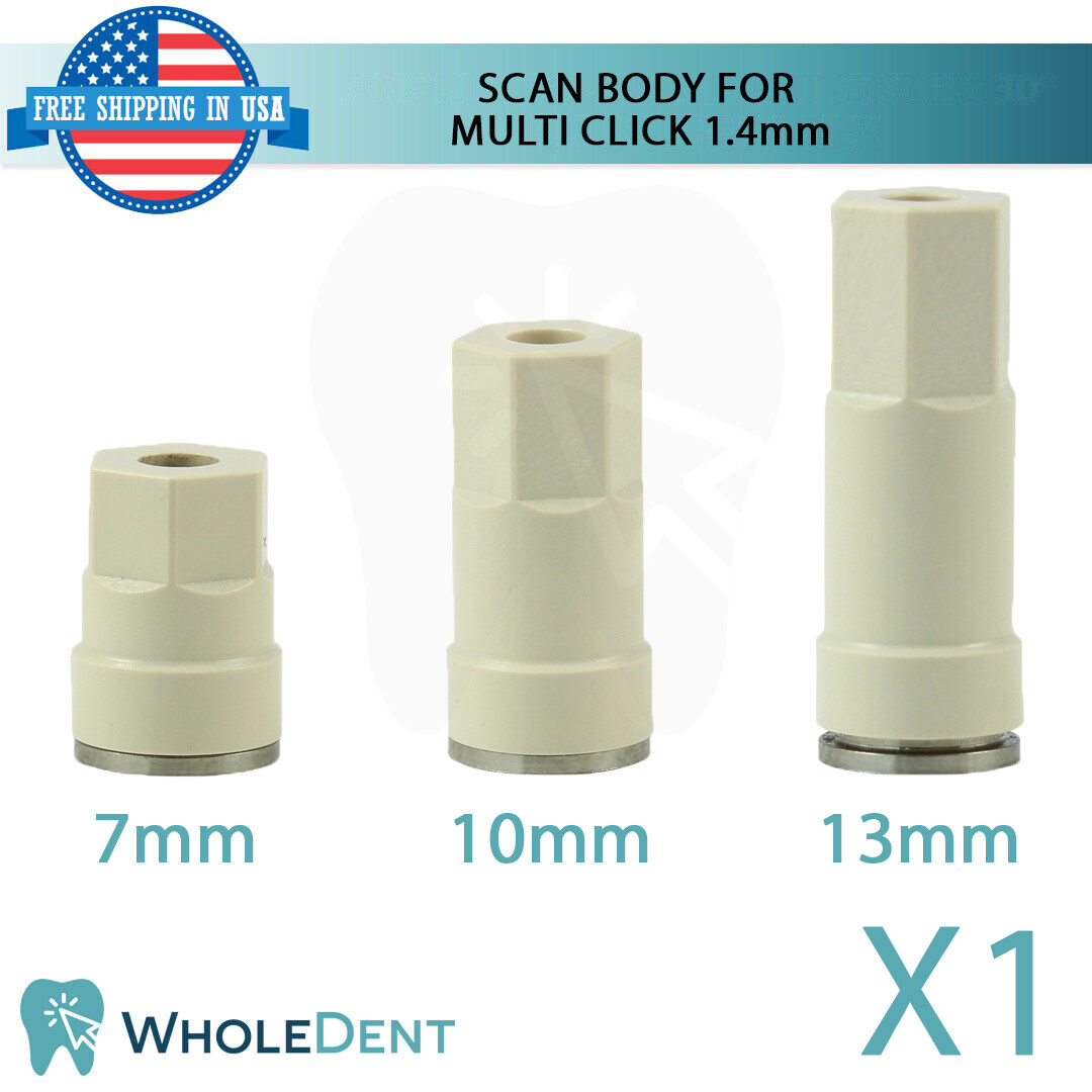 1X Cad/Cam Peek Body Scan L 7.0mm1.0mm13.0mm For Multi Unit 1.4mm Abutment