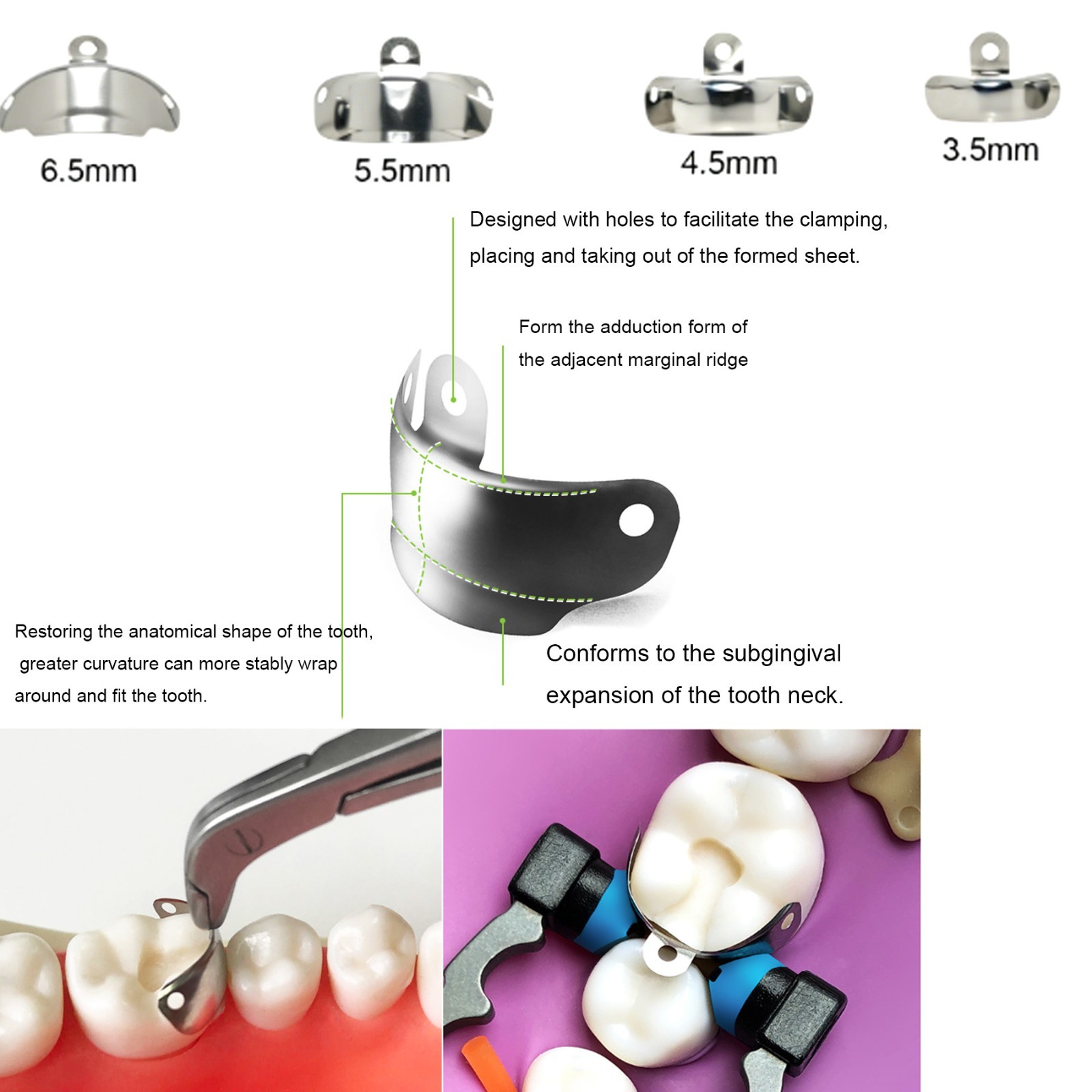 Dental Matrix Bands Ring Sectional Matrice Clamp Garrison Palodent V3 System Fit