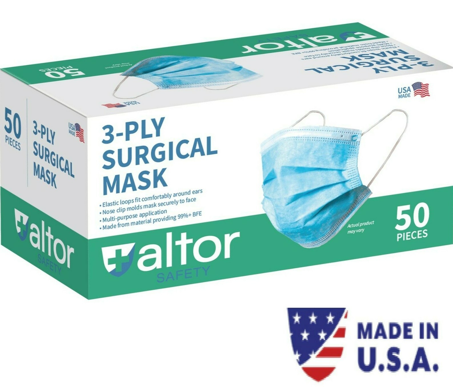 MADE IN USA 3PLY SURGICAL DISPOSABLE MASKS – ASTM LEVEL 2 99% BFE FDA Approved