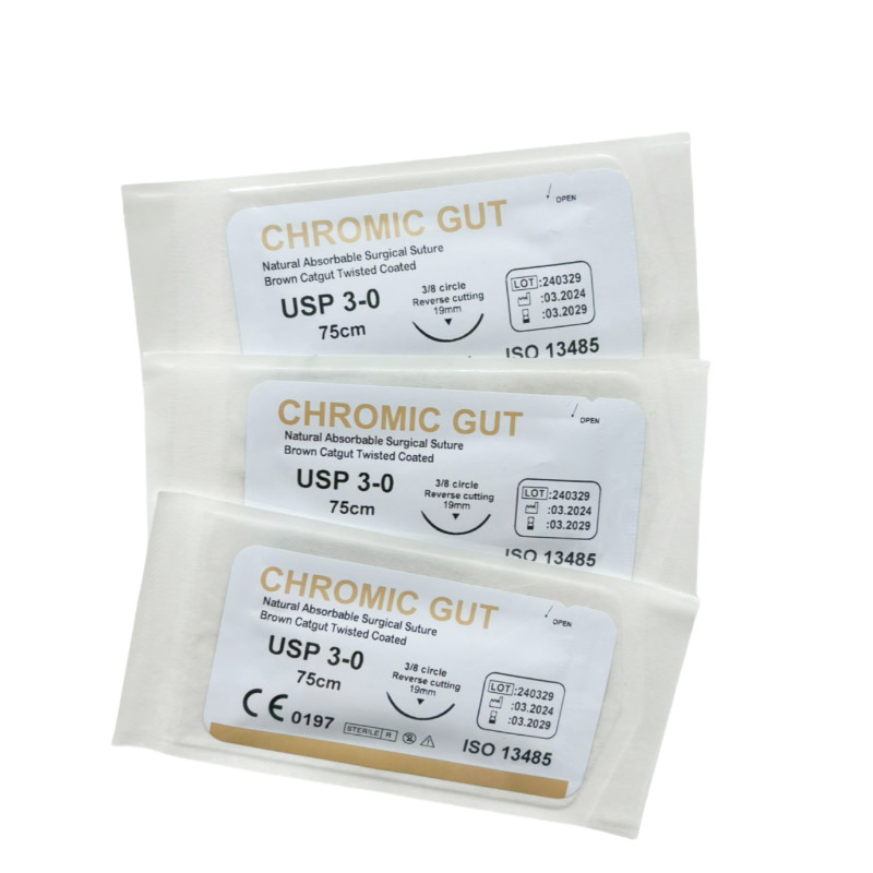 10-Pcs Practise Sutures GUT Synthetic Suture 3/0 Violet Student Needle Training