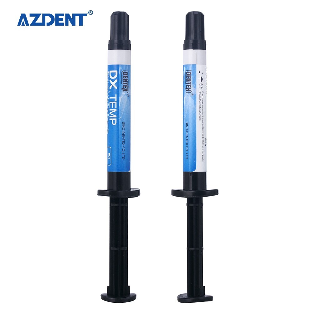 20pack Dentex DX.TEMP Dental Composite Resin 2.5g Temporary Flow Light Cure Blue