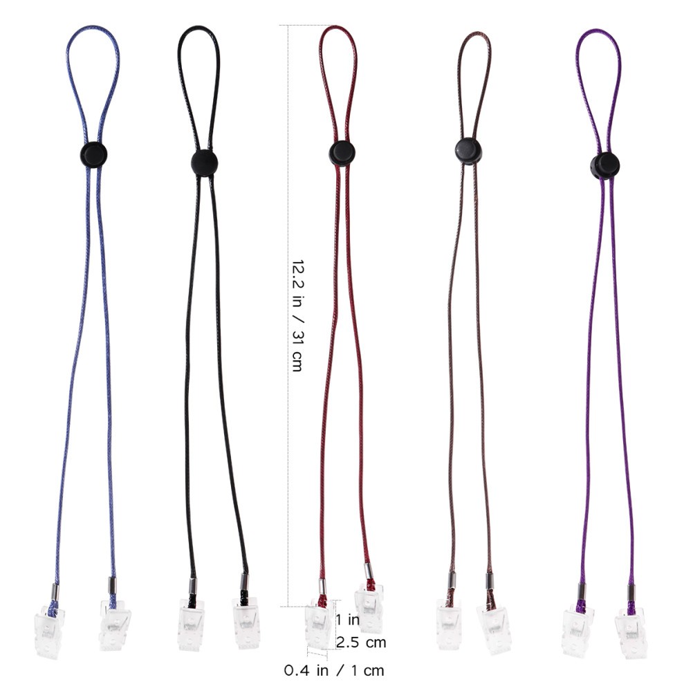 5 Pcs Napkin Clip Chain Lanyard Strap Bib Holder for Everyday Use