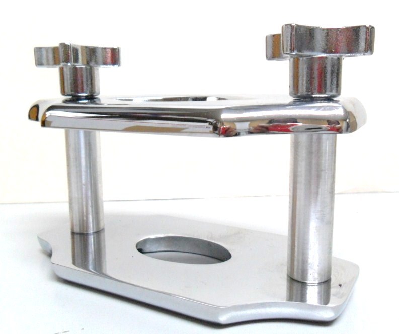 NEW DENTAL LABORATORY DENTURE RELINE JIG CHROME COATED PLATES W/ 2 POSTS