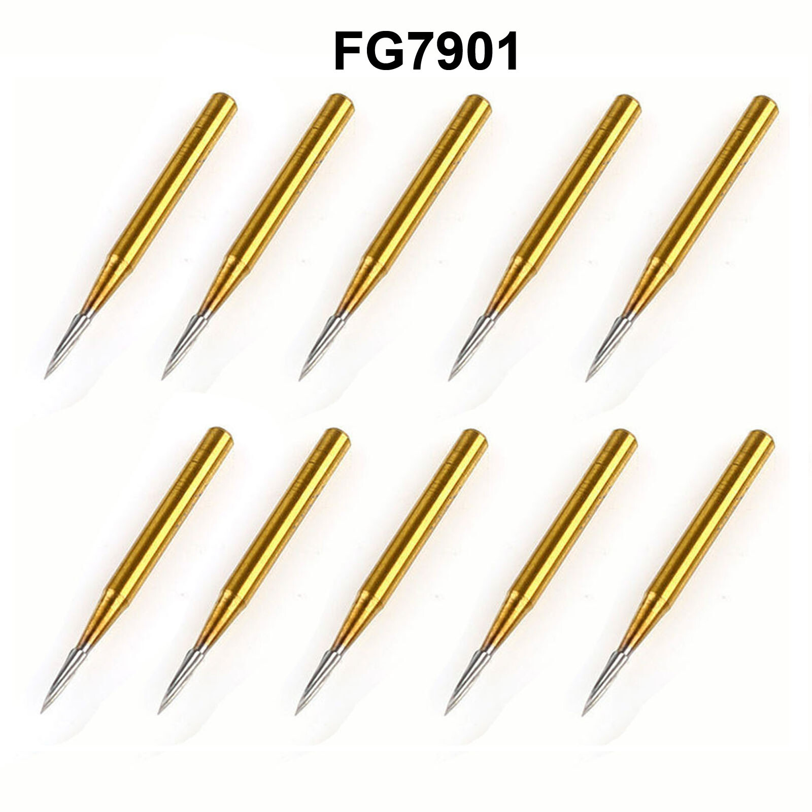 10 Pcs Dental Carbide Trimming & Finishing Burs FG7404/7406/7408/7901/7902/7903