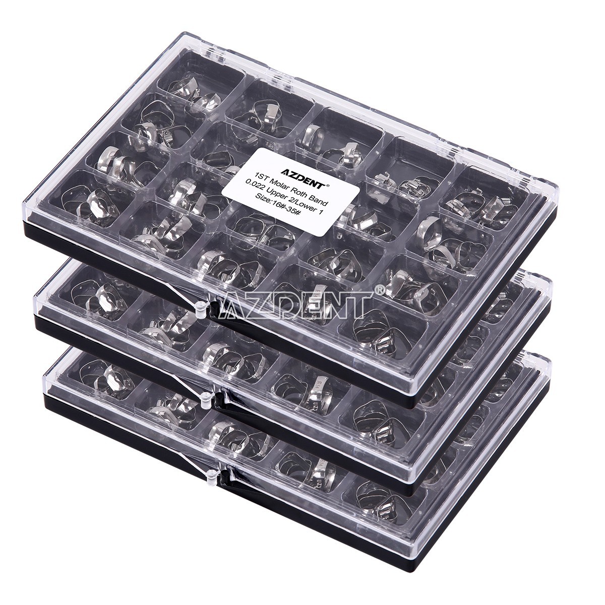 Bandas ortodónticas dentales con tubo bucal Roth.022 para primer molar 16#-35#