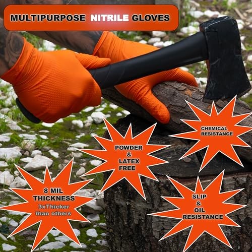 GENERIC DISPOSABLE NITRILE POWDER FREE RUBBER GLOVES, 100 PIECES. XL – ORANGE