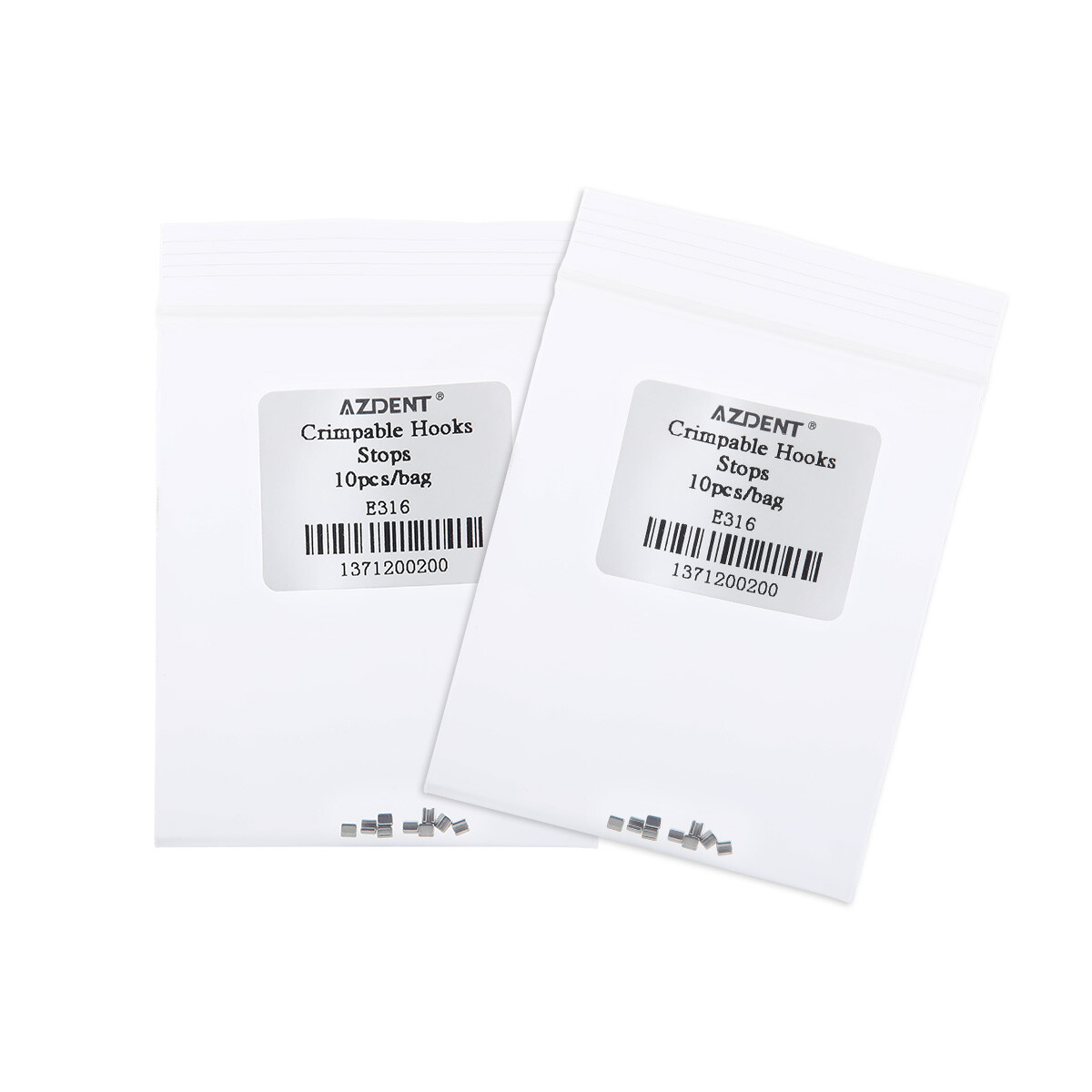 10 Kits Dental AZDENT Orthodontic Crimpable Hook Stops Stainless Steel 10pcs/Bag