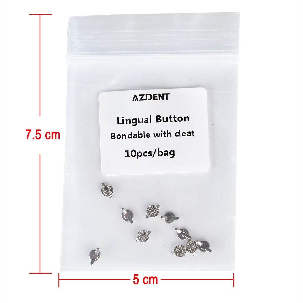 AZDENT Dental Orthodontic Lingual Buttons Bondable Round/Rectangular Mesh Base