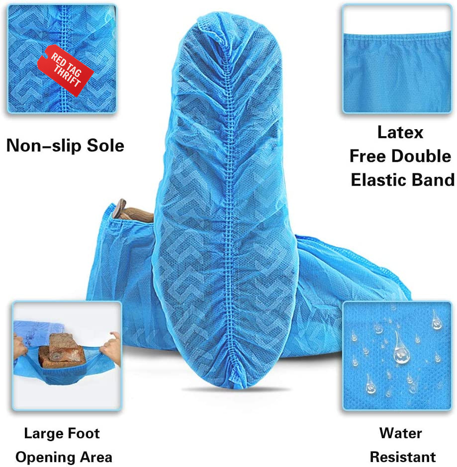 Shoe Covers Disposable 200 Pack (100 Pairs) Non-Slip, Durable, Indoor