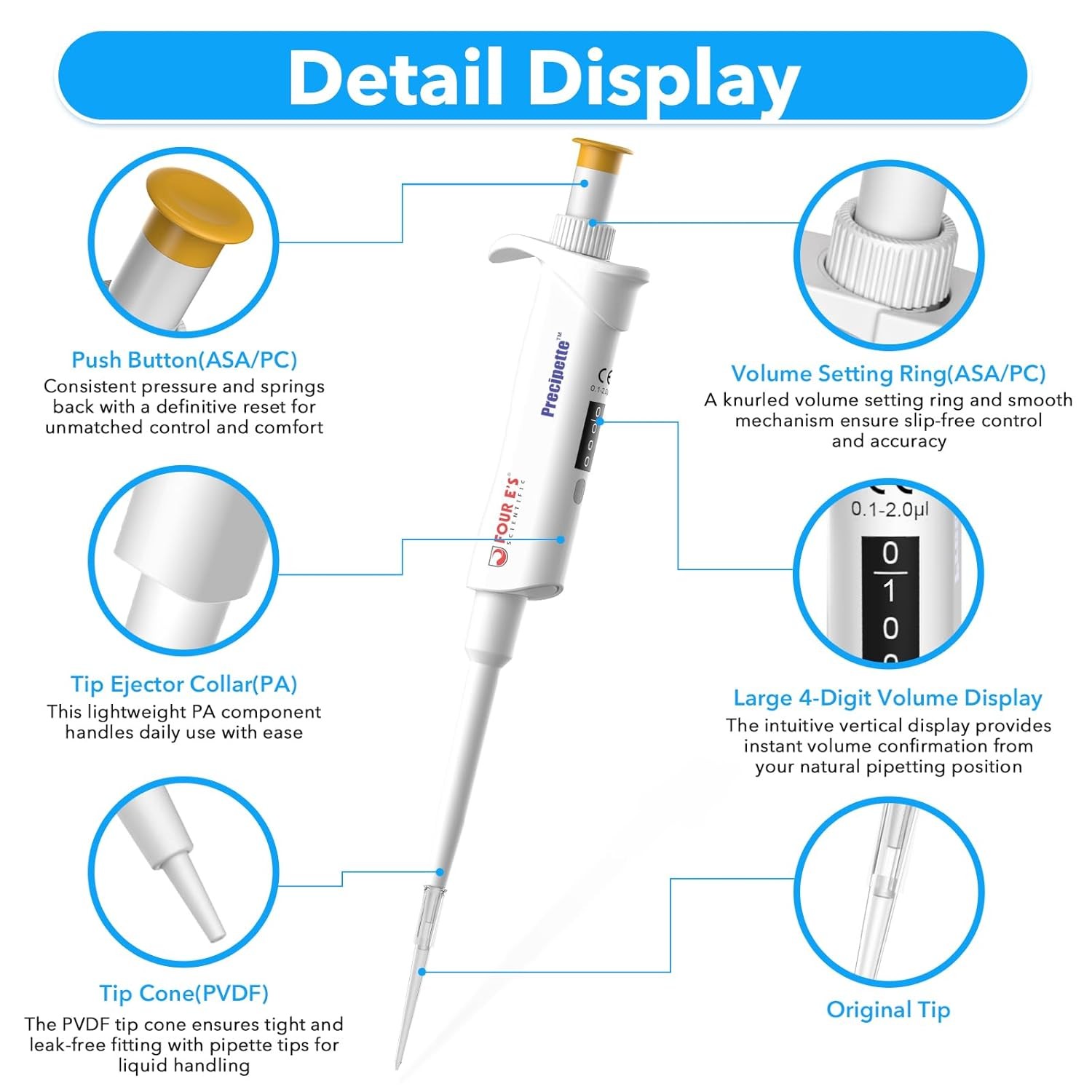 0.1ul-10ml Single Channel Pipettor Adjustable Micropipette Lab High Precision
