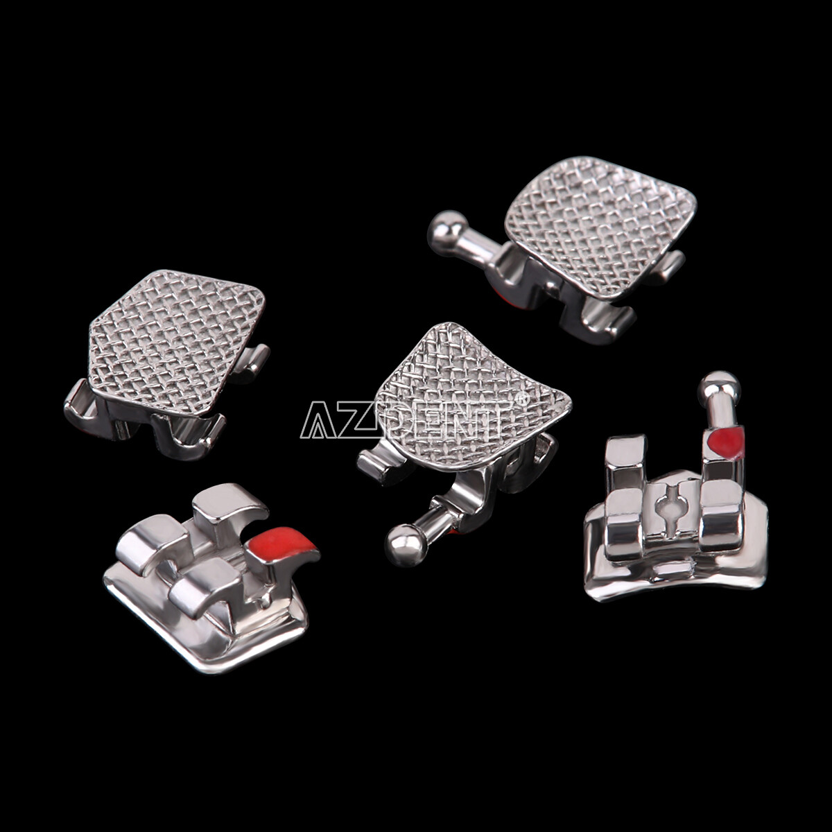 1-1000X AZDENT Dental Ortho Metal Bracket Mini MBT 022 345 With Hooks 20pcs/pack