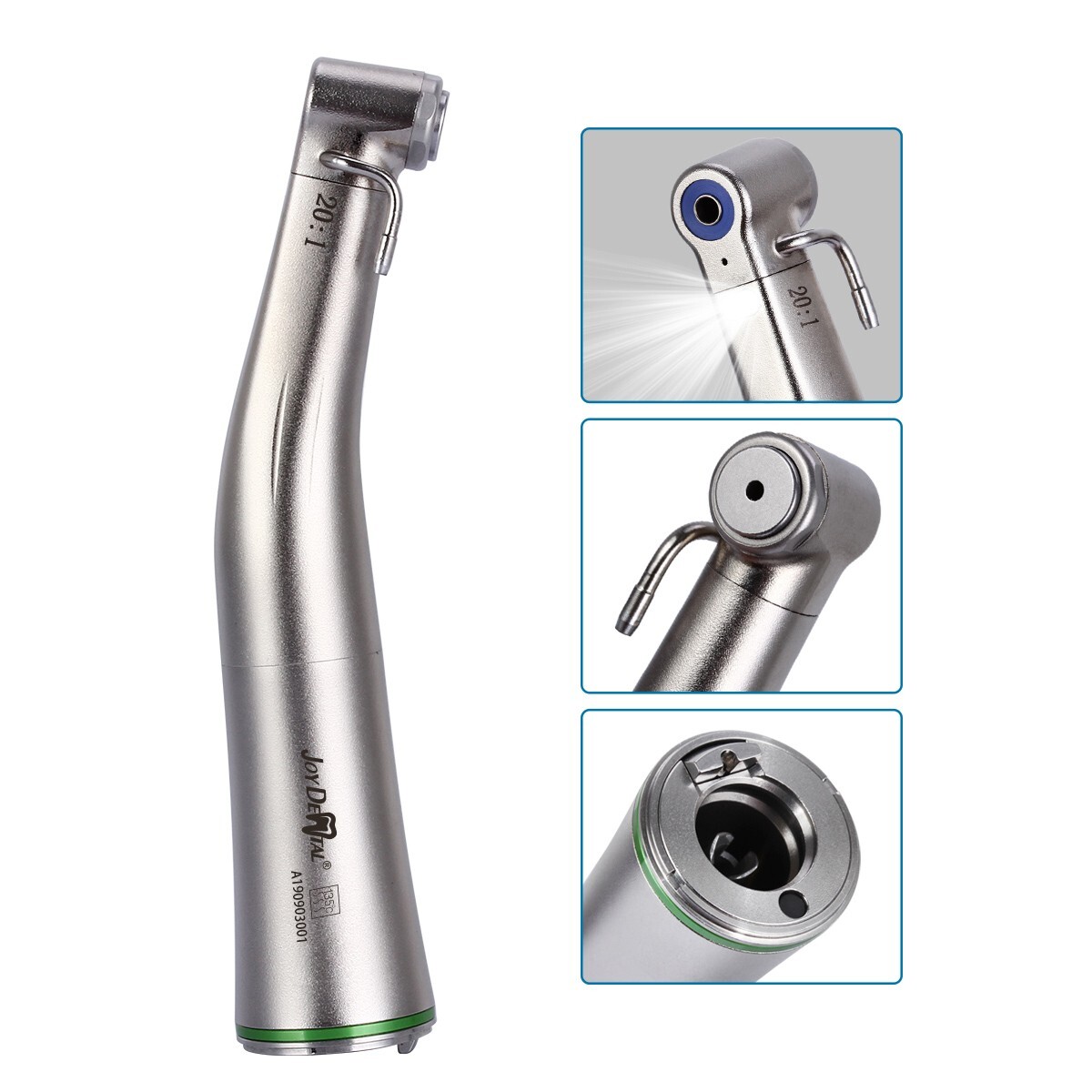 AZDENT Dental Fiber Optic LED 20:1 Implant Contra Angle Low Speed Handpiece