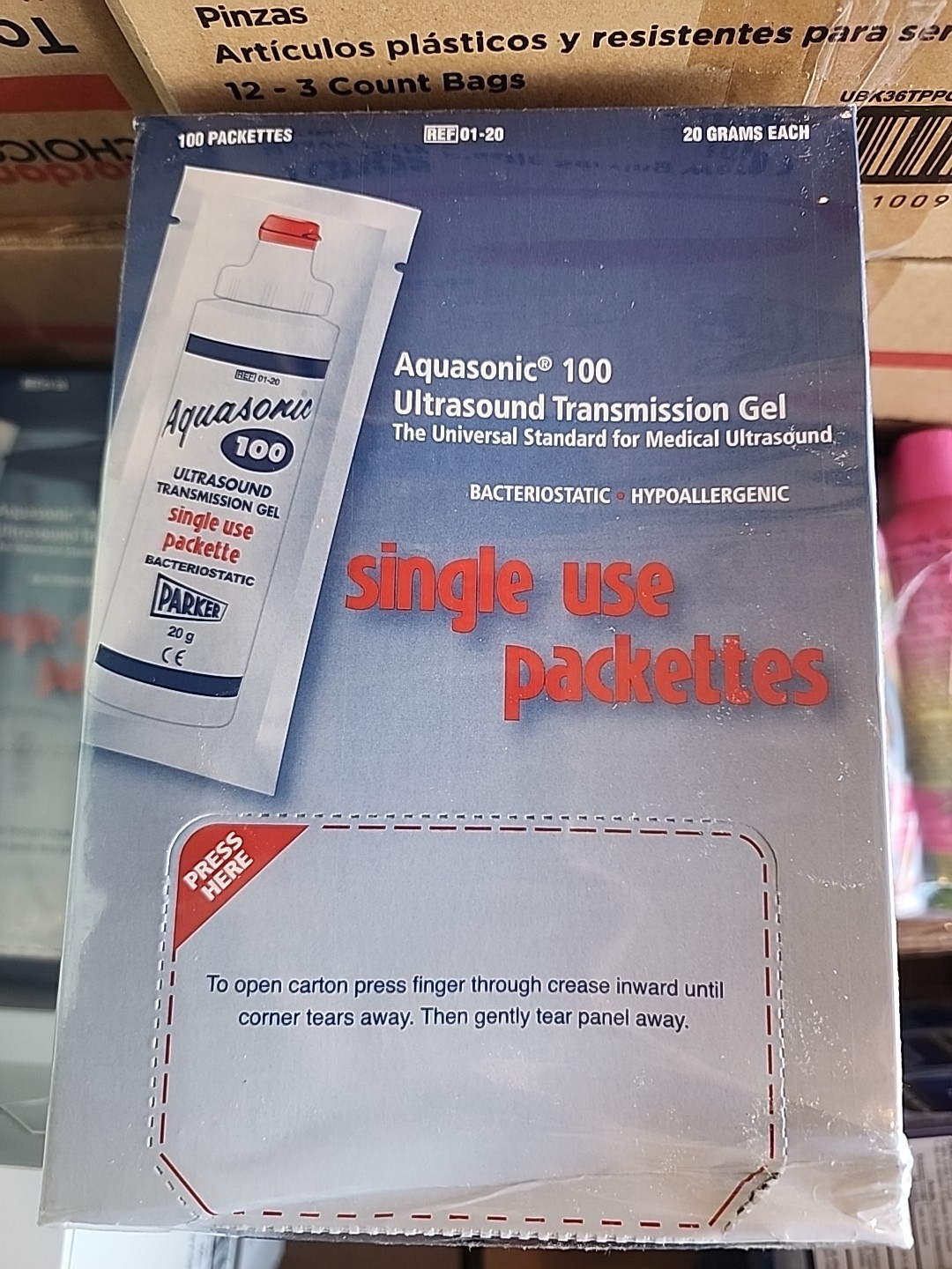 Aquasonic 100 01-20 Ultrasound Gel 20g Packets 3 Pack of 100* Exp 02/2029
