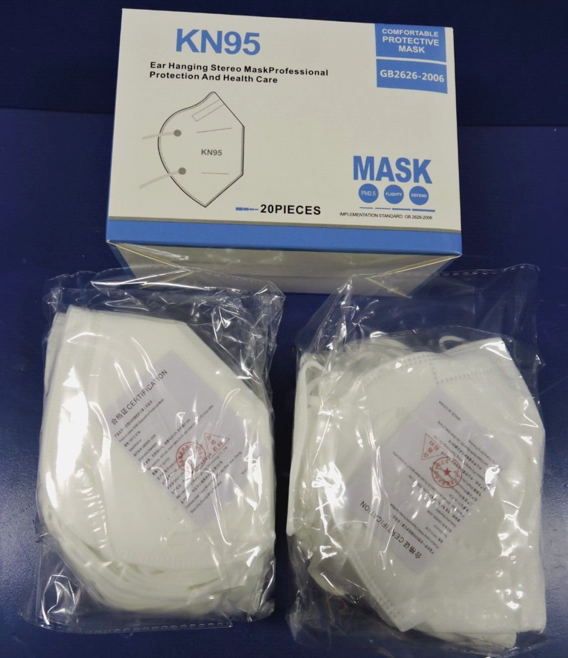 20 Pcs KN95 Face Mask Respirator Mouth Nose Cover 95% Protective 5-Layer / WHITE