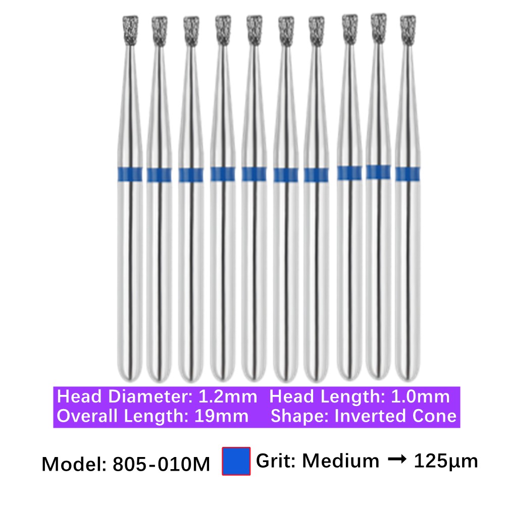 Vakker Dental Inverted Cone FG Diamond Bur 805-010M 10/pk