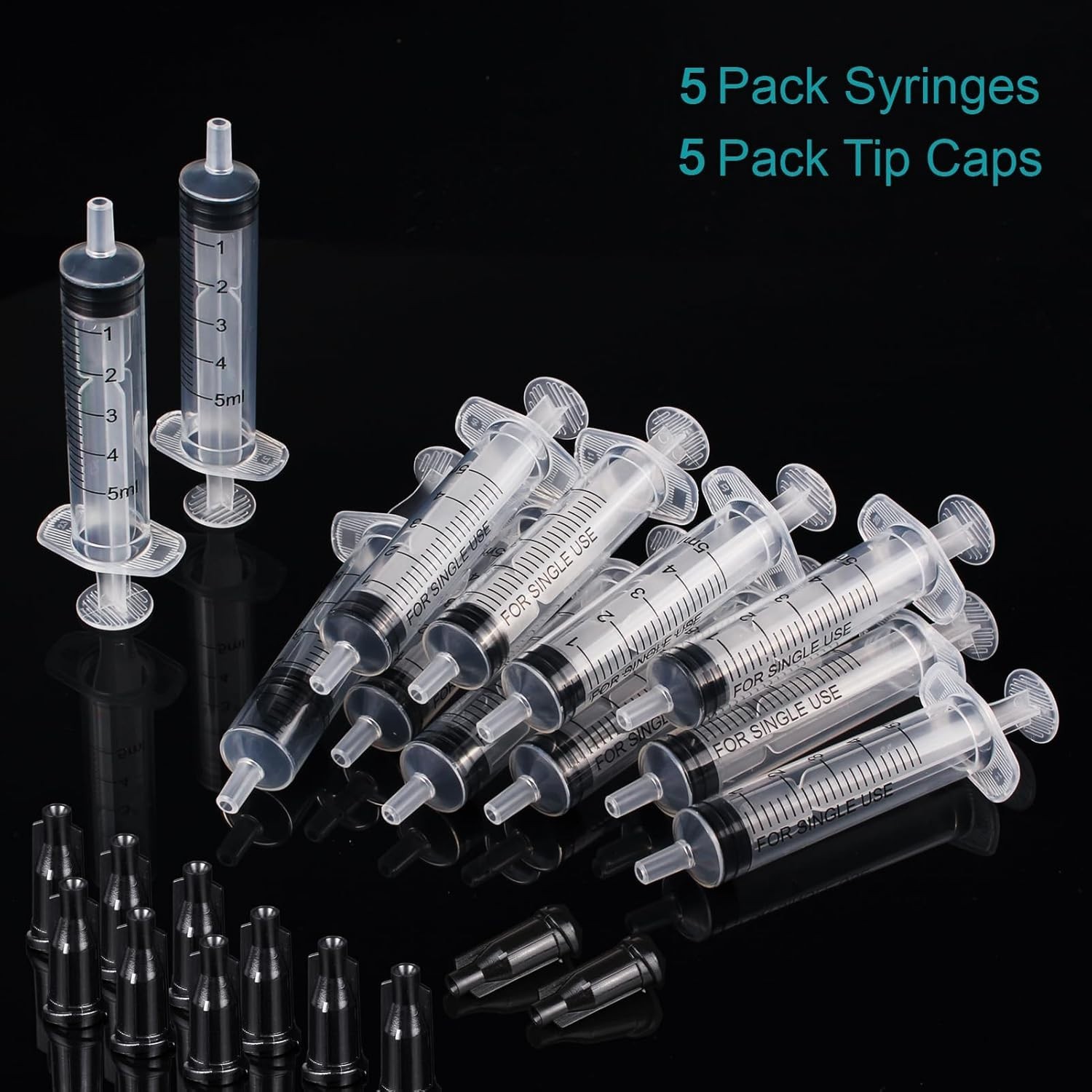 5ml Sterile Plastic Syringes Without Needle – 5 Pack for Safe Liquid Measurement
