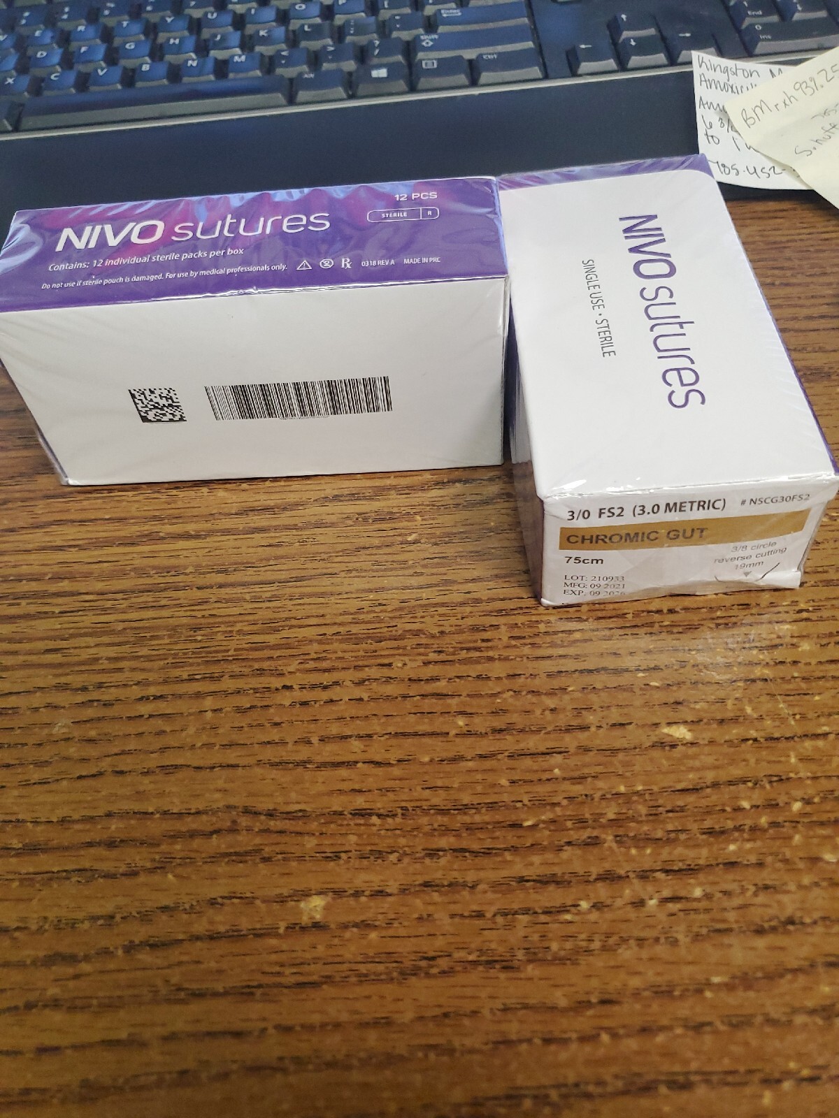 NIVO Chromic Gut C6/3-0 FS2/19mm  Absorbable Sutures 560B 12/bx 