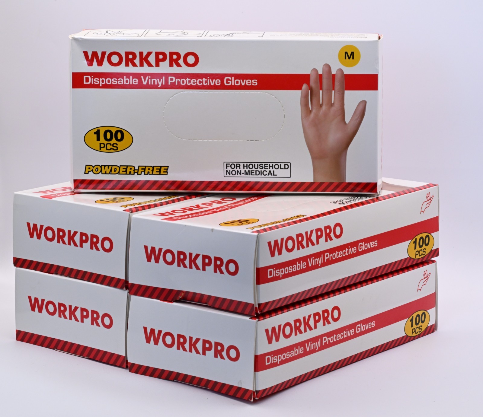 Workpro Disposable Vinly Protective Gloves 5PK – Pack of 5