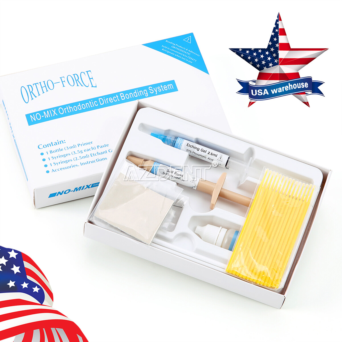 Dental Orthodontic Light Cure Adhesive No-mix Resin Paste Direct Bonding System