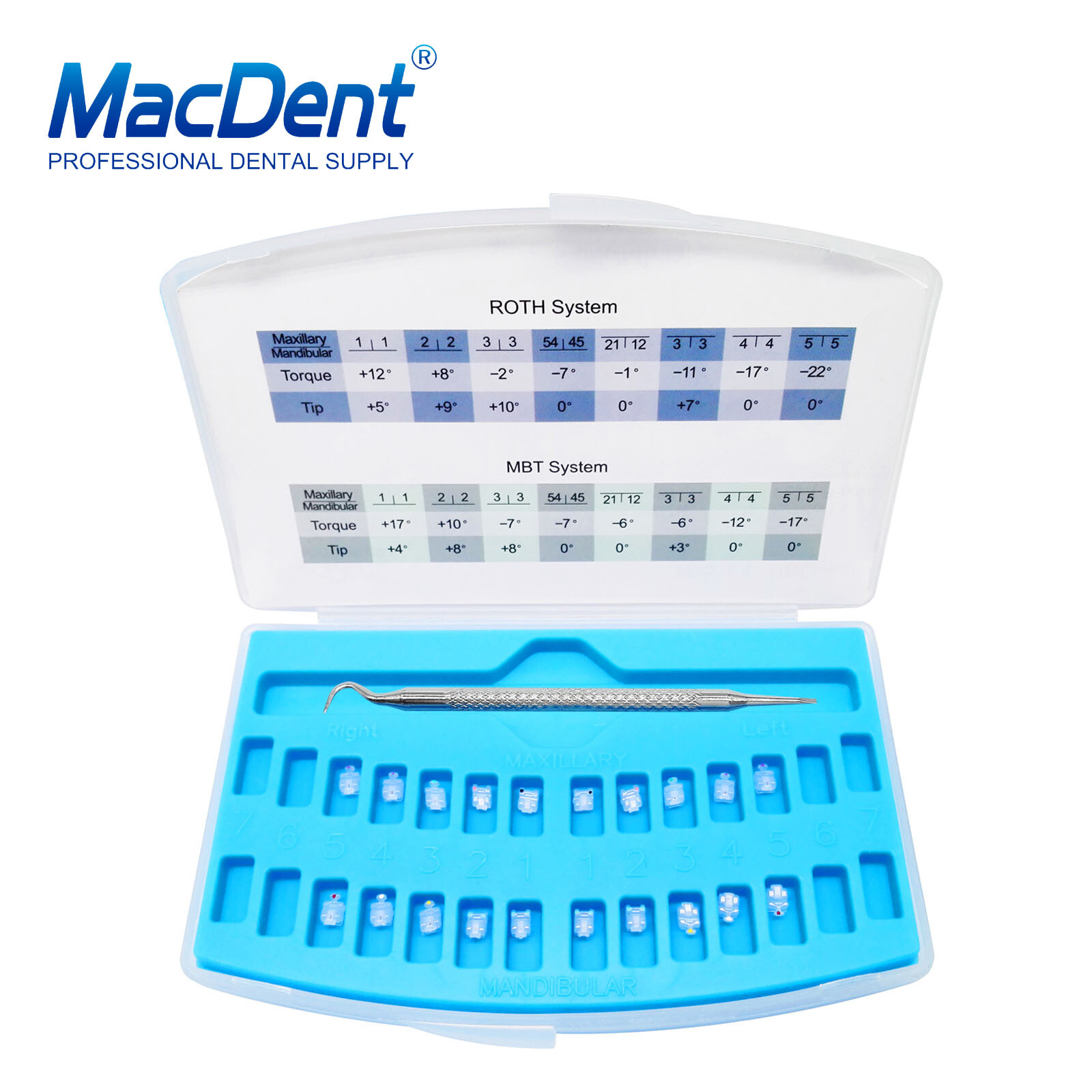 Orthodontic Self Ligating Brackets Ceramic Sapphire brace RothMBT 022”3/345Hook