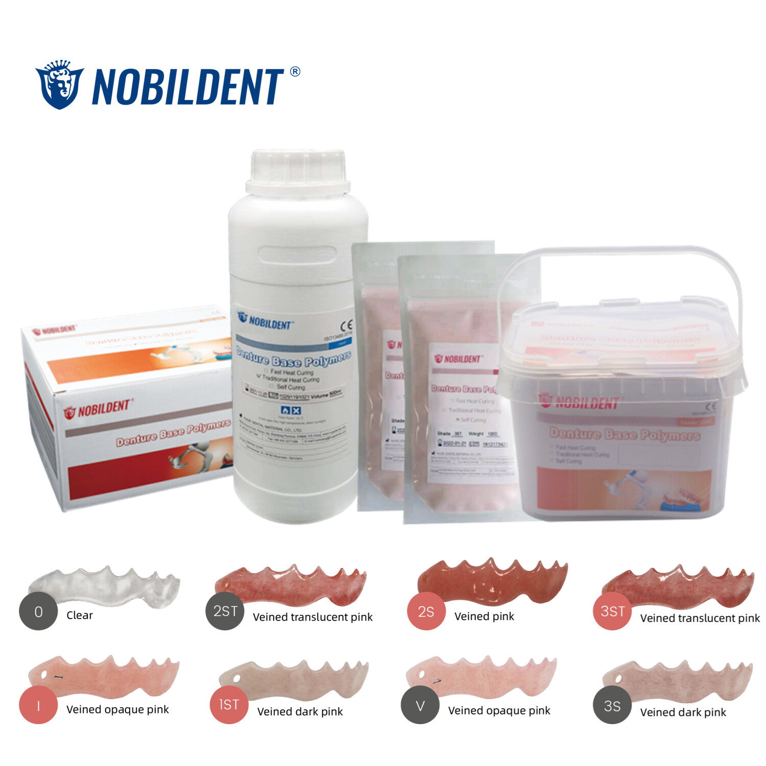 1000g Dental HEAT CURRING Acrylic Denture Base Material Heat Cure Powder