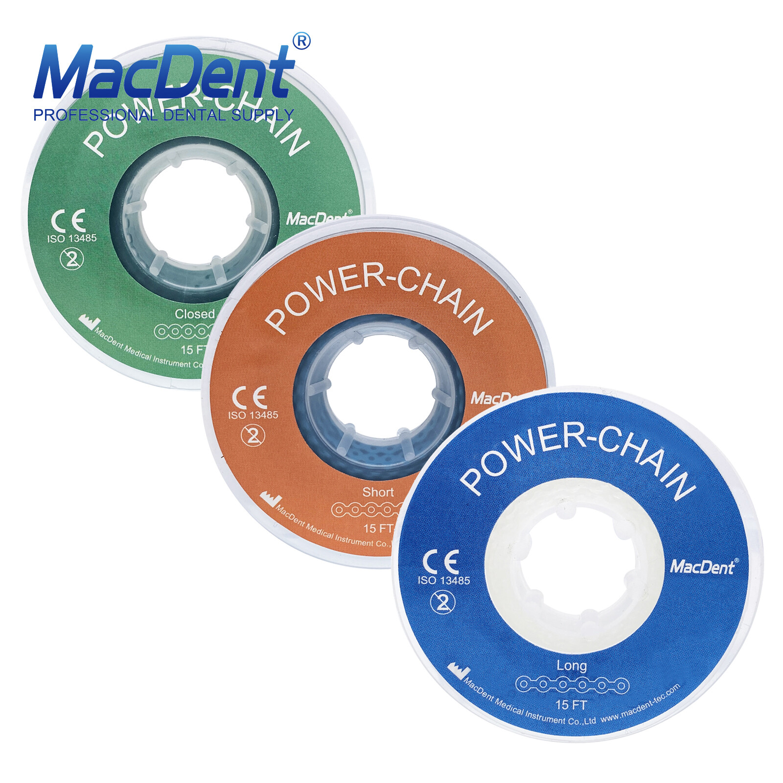 Dental Orthodontic Elastic Ultra Power Chain Rubber Bands Continuous/Short/Long