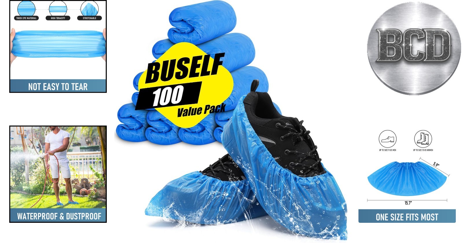 Non-Slip Disposable Shoe Covers – 100 Count for Indoor & Outdoor Use