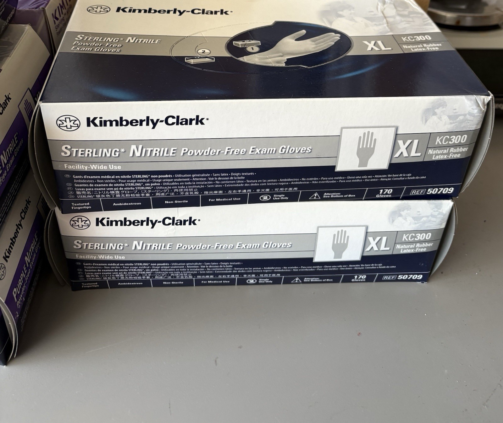 Lot Of KIMTECH & Kimberly-Clark Purple Nitrile Powder Free Exam Gloves XL