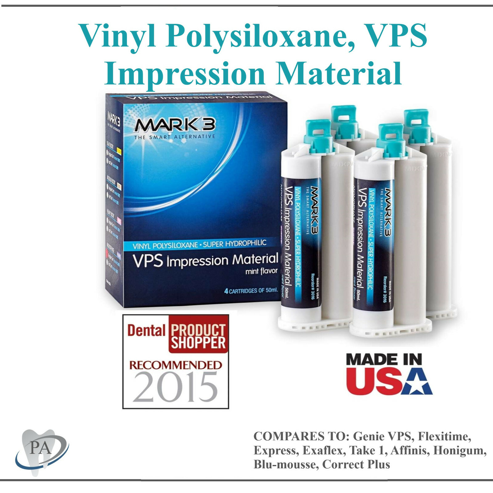HEAVY BODY FAST SET VPS PVS Dental Impression Material FAST Set 50ML Cartridges