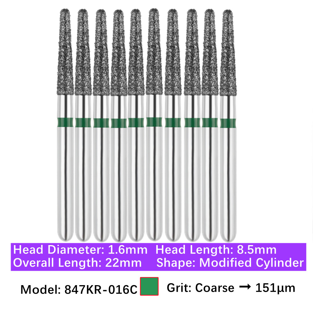 10pc Dental FG High Speed Diamond Burs Flat End Taper Shape Polishing Burs