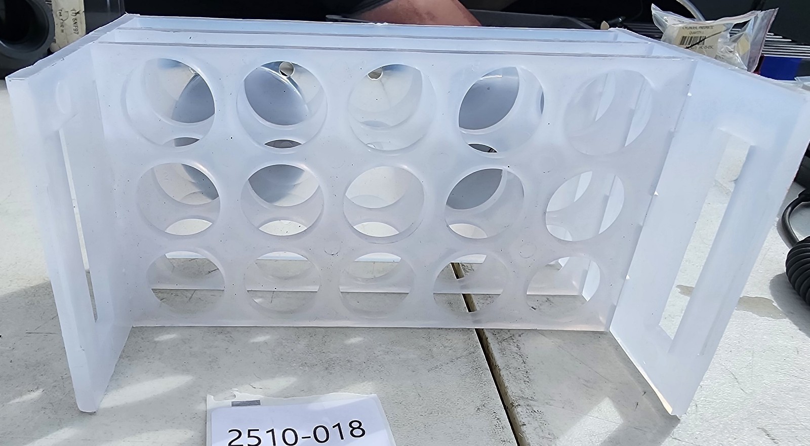 White 15-Position 3-Tier Test Tube Rack with 2 Large Black Feet