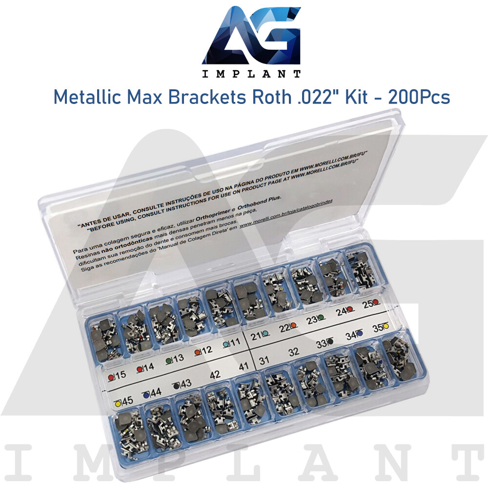 Metallic Max Brackets Roth .022″ Slot Kit 200pcs Braces Orthodontic