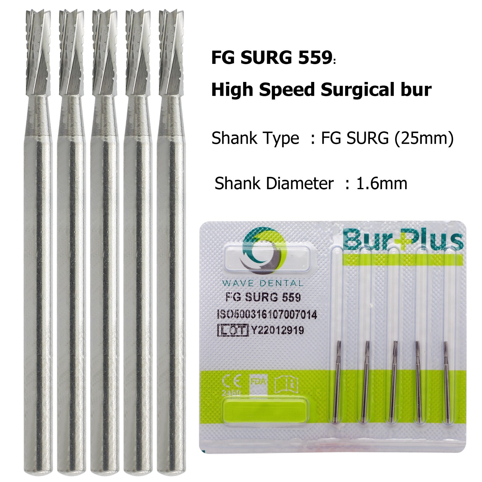 Wave Dental Carbide Surgical Length Long Bur 557 702 701 703 25mm For High Speed