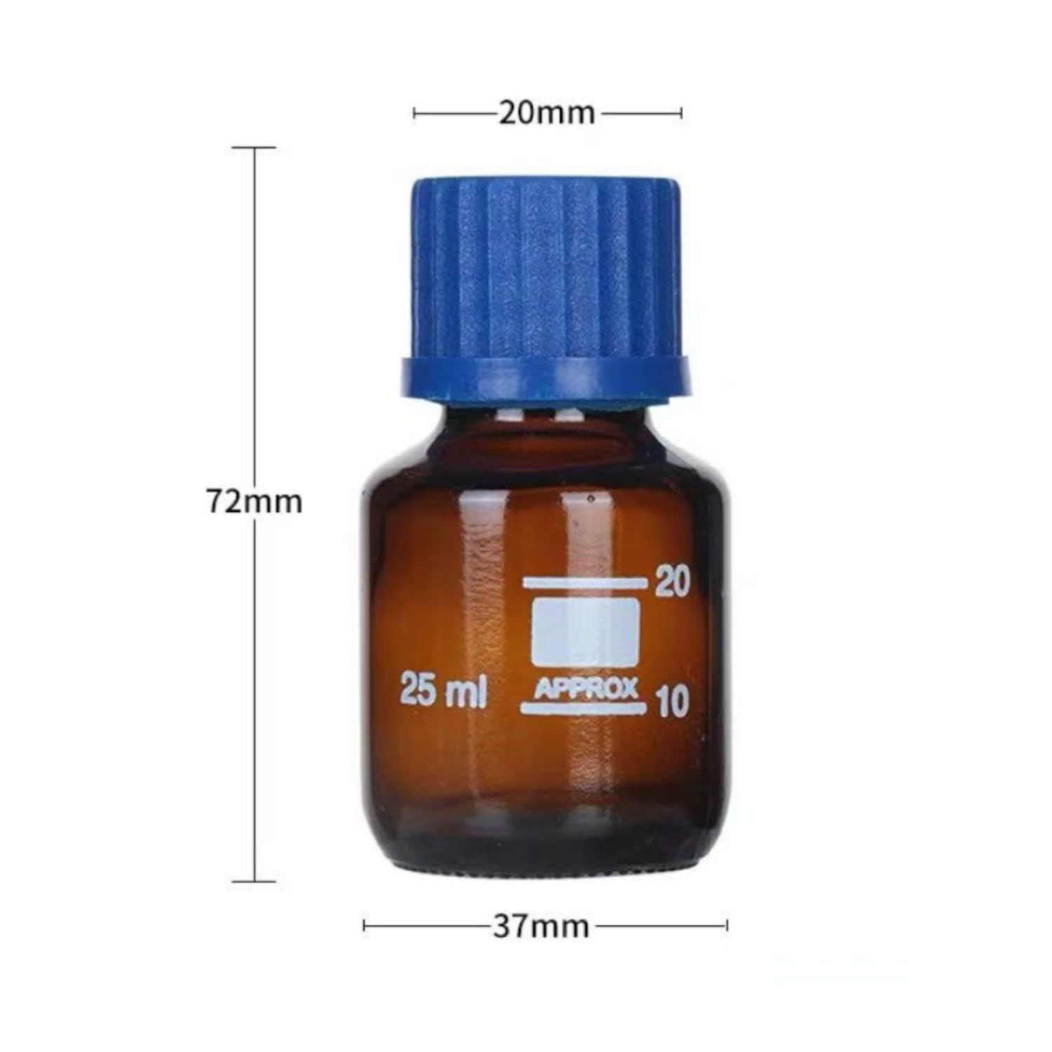 QOAEZK 25ml Amber Reagent Media Bottle, Graduated Glass 0.8 Ounces,