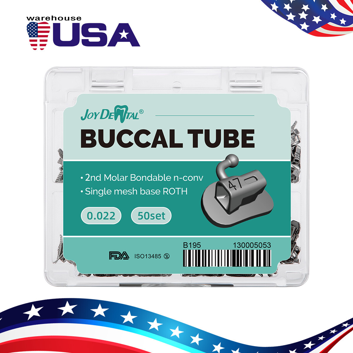 Dental Orthodontic Buccal Tube 1st 2nd Molar Tubes Roth/MBT 022 Bondable AZDENT