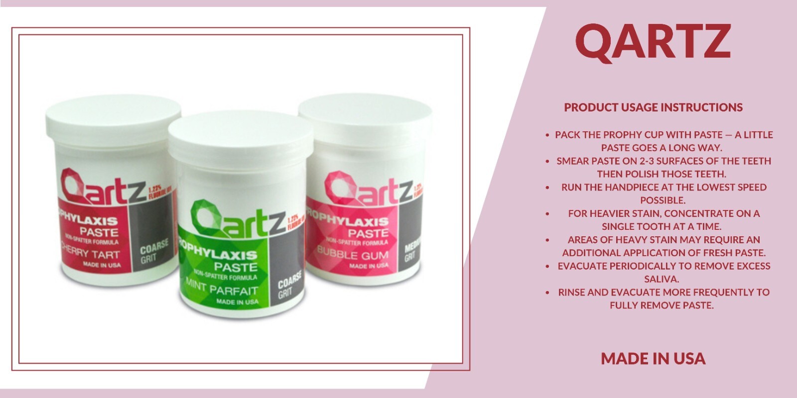 MEDIUM GRIT BUBBLE GUM QARTZ PROPHY PASTE DENTAL PROPHYLAXIS – 2x (12oz) Jars