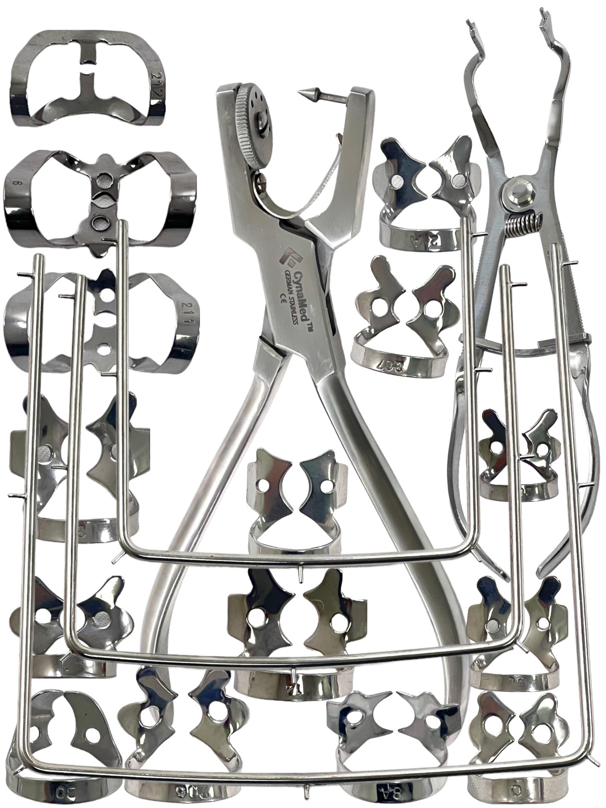 20 Pcs German Rubber Dam Starter Kit with Frame Punch Clamps Dental Instruments
