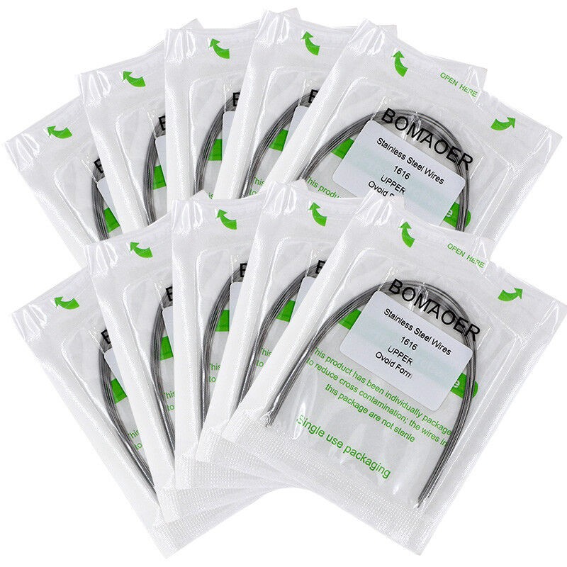 30×Dental Ortho Stainless Steel Rectangular Arch Wire Ovoid Form 16×16 Upper